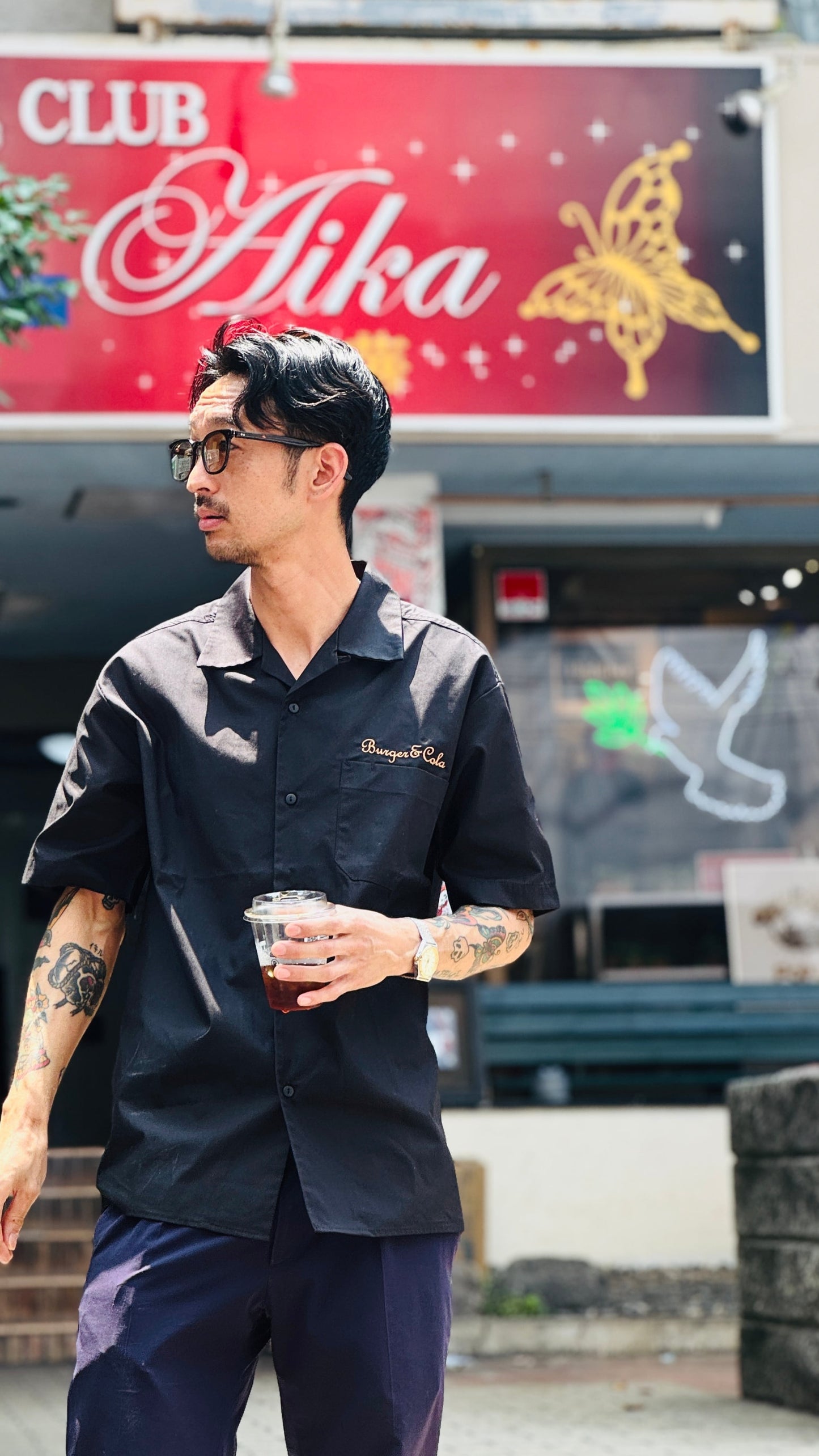 【BURGER&COLA】CAMP COLLAR SHIRT