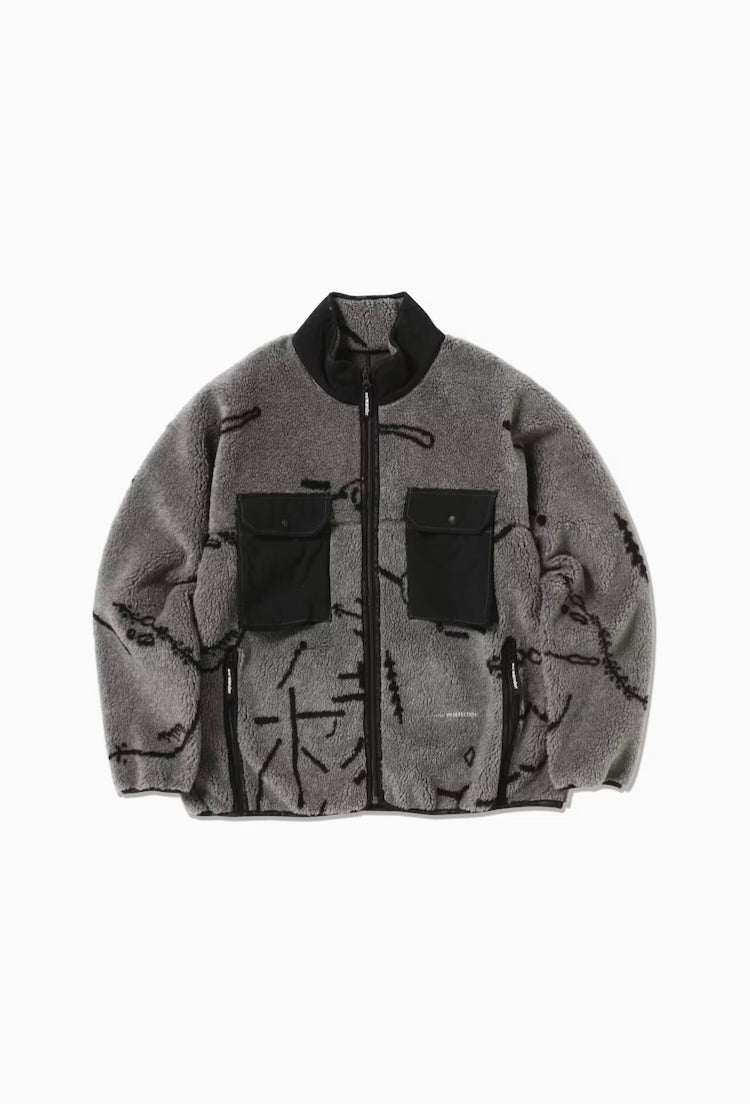【and wander】Daijiro OHARA map key boa jacket