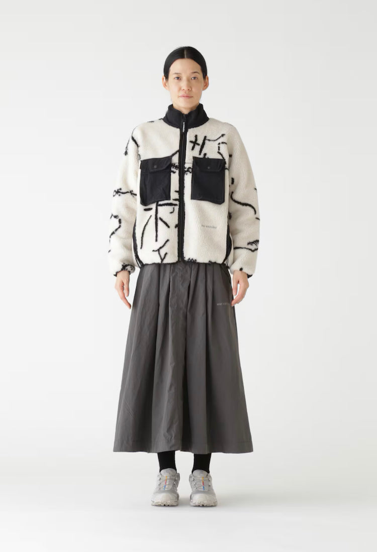 【and wander】Daijiro OHARA map key boa jacket