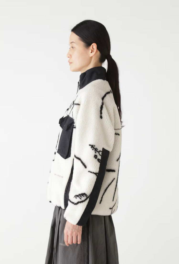 【and wander】Daijiro OHARA map key boa jacket