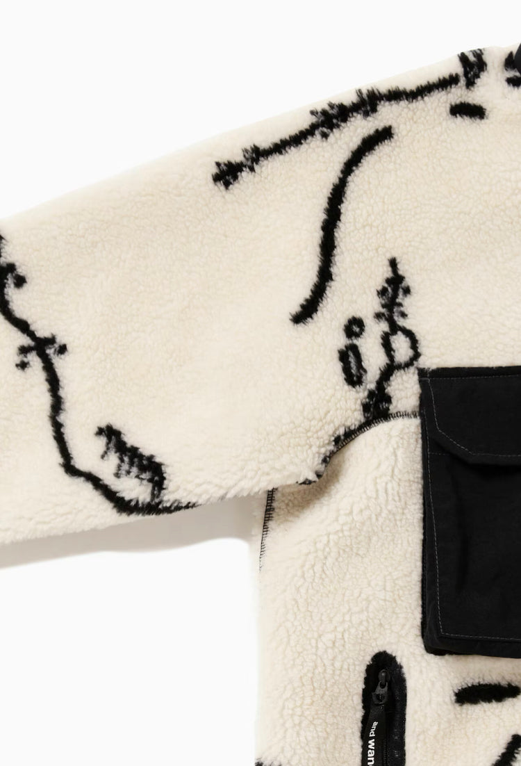 【and wander】Daijiro OHARA map key boa jacket