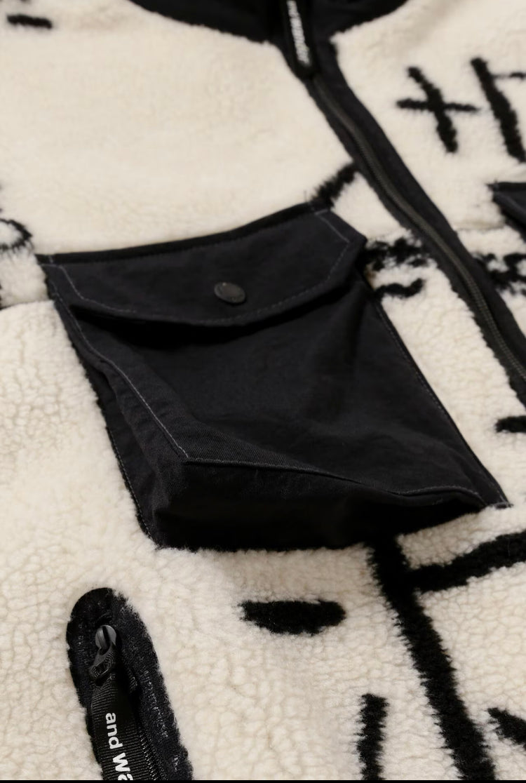 【and wander】Daijiro OHARA map key boa jacket