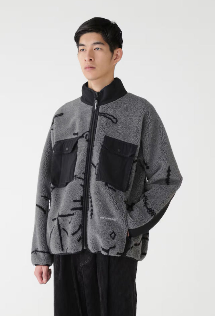 【and wander】Daijiro OHARA map key boa jacket