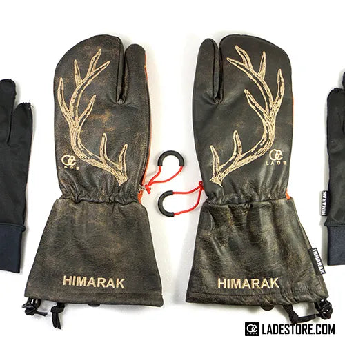 【HIMARAK GLOVE】 LADE Limited Edition / Trigger Mitten Zipper - BROWN CRUCK x BURGUNDY Leather