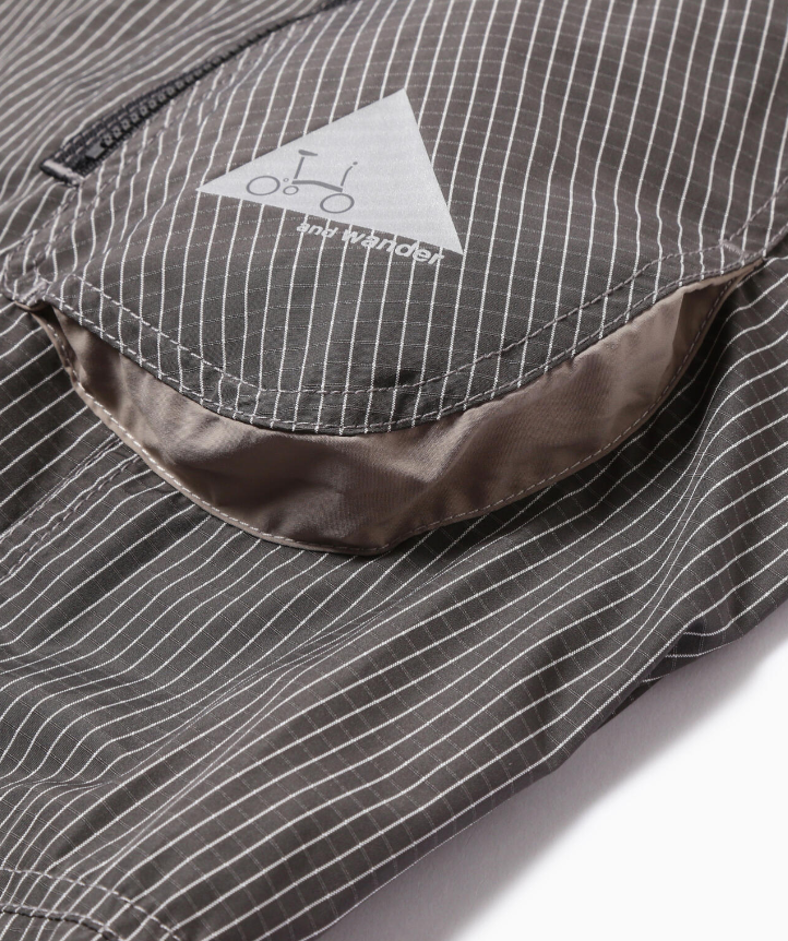 【and wander】 Brompton × reflective rip pants