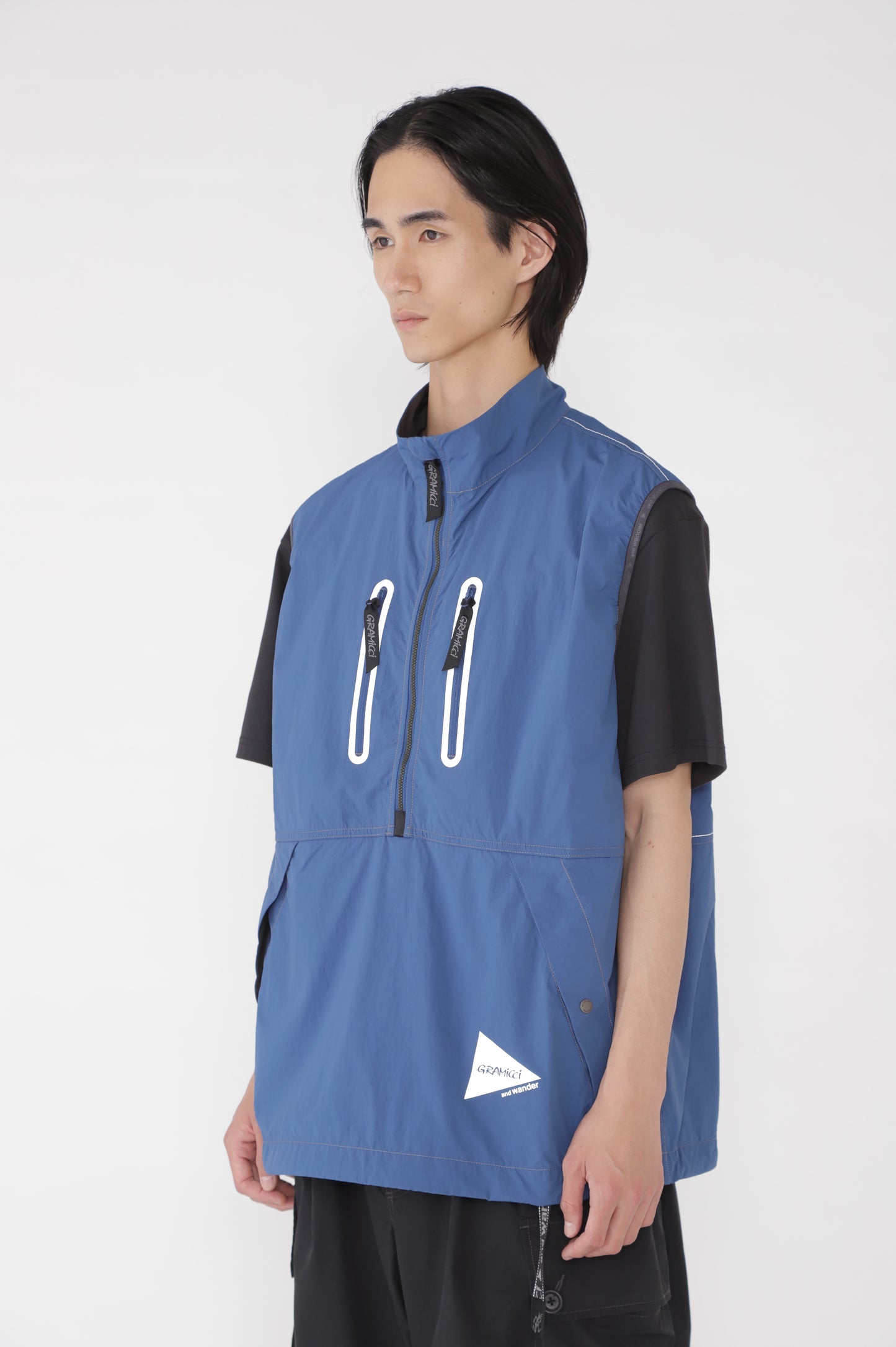 【and wander】GRAMICCI × and wander brushed nylon vest(5745121507)