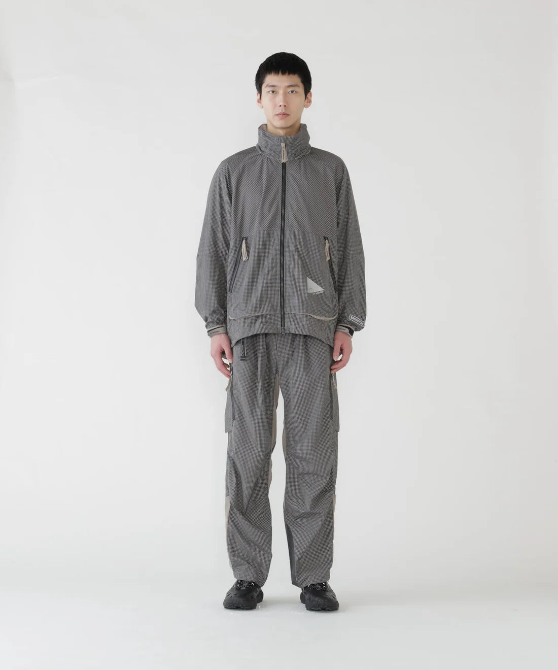 【and wander】Brompton × reflective rip hoodie