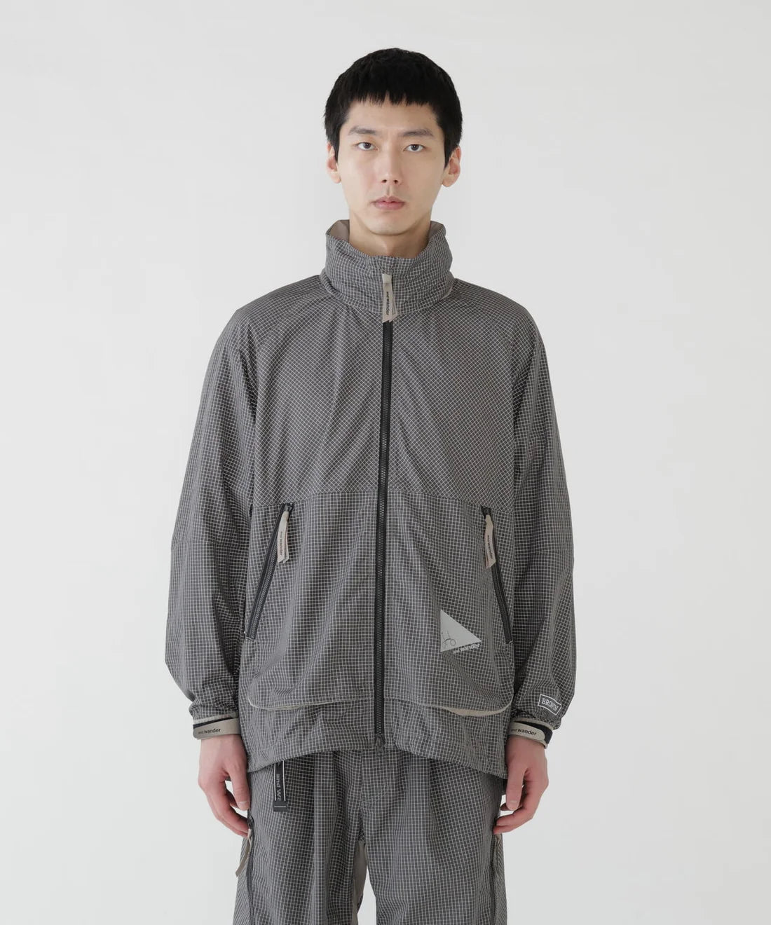 【and wander】Brompton × reflective rip hoodie
