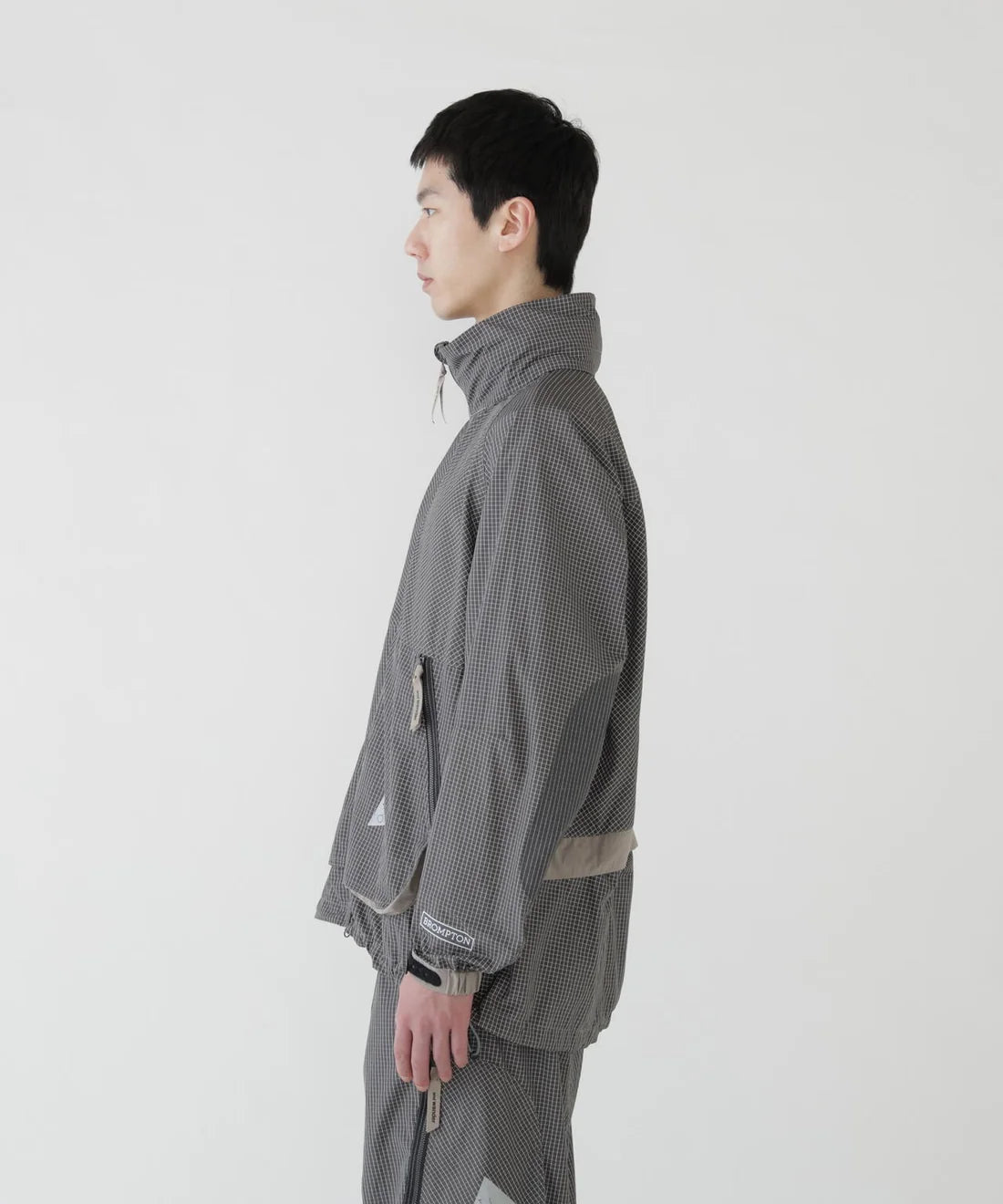 【and wander】Brompton × reflective rip hoodie