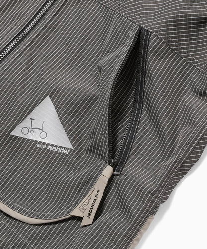 【and wander】Brompton × reflective rip hoodie
