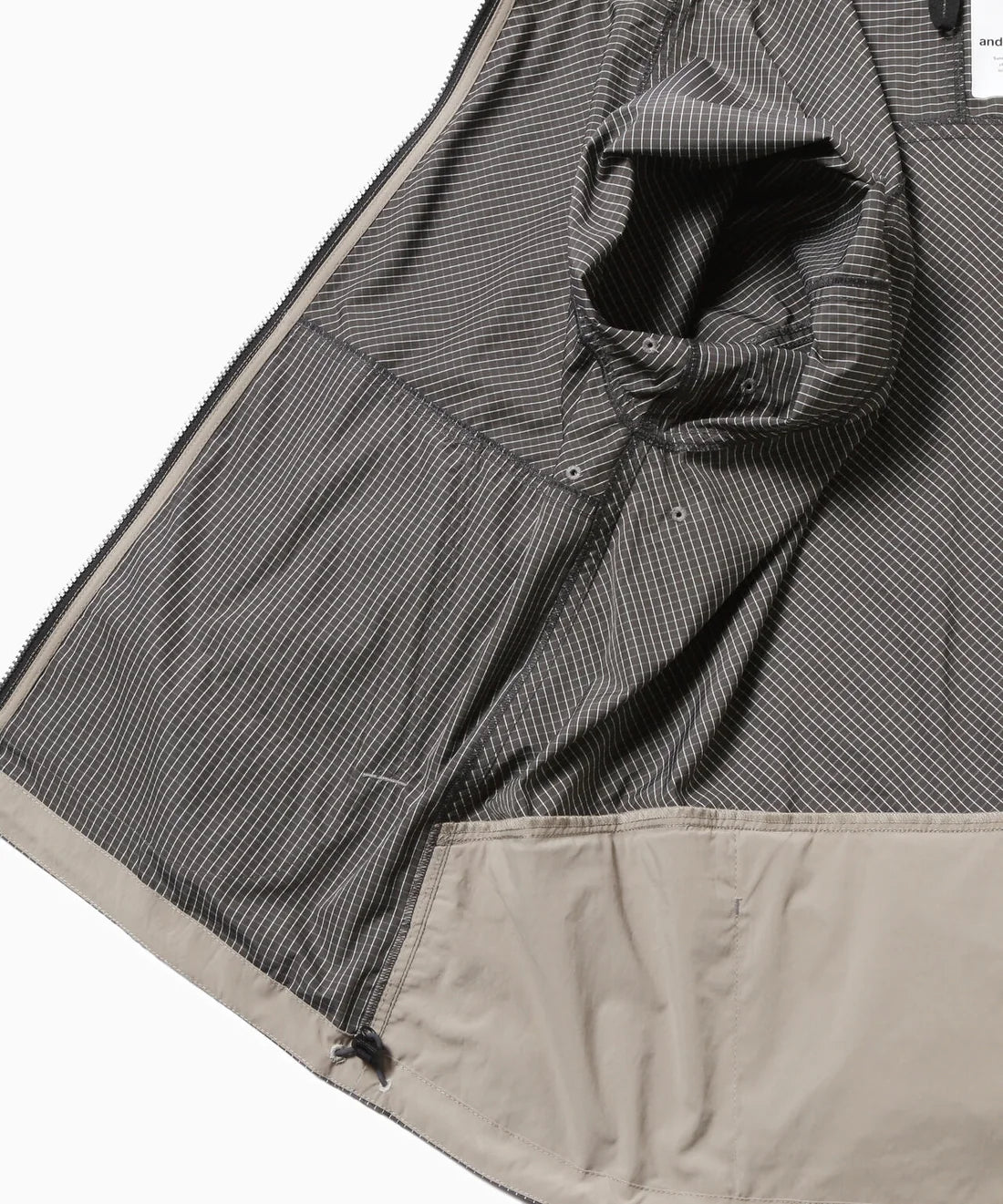 【and wander】Brompton × reflective rip hoodie