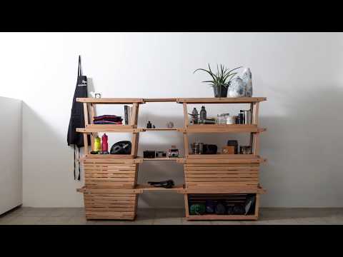 IKIKI】Shelf Container M Walnut イキキ シェルフコンテナ M